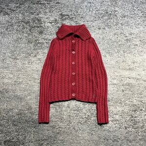 NEW Vintage American Eagle Outfitters Cardigan Sweater Size XS Red Babydoll Y2K